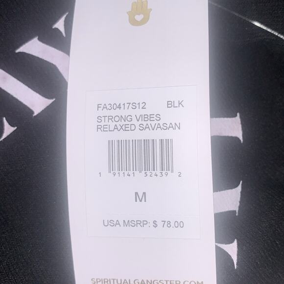 SPIRITUAL GANGSTER Strong Vibes Sweatshirt. Black. Medium - Picture 7 of 10